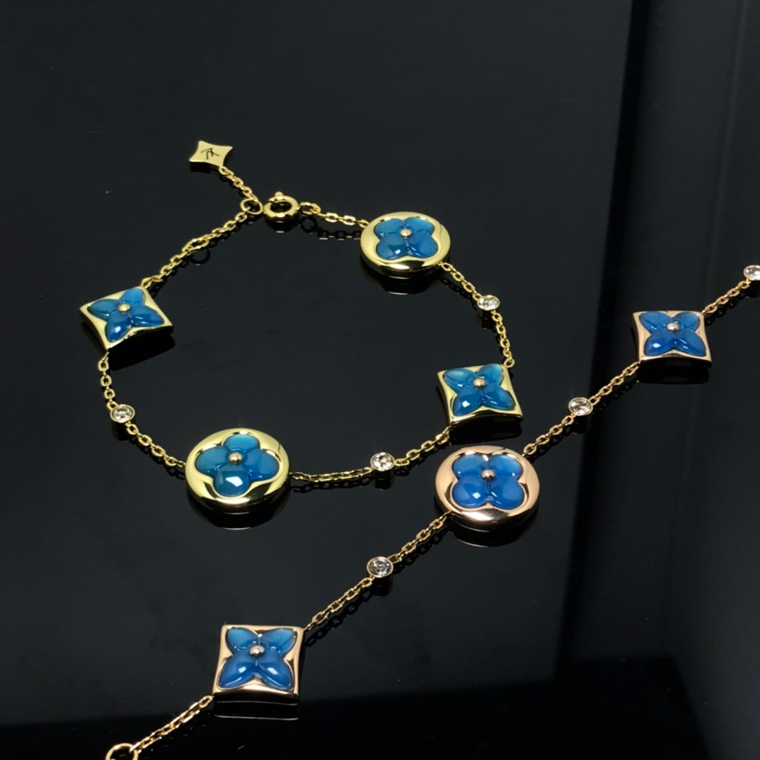 [Jesse jewelry]STAR AND SUN 4 MOTIF BLUE BRACELET