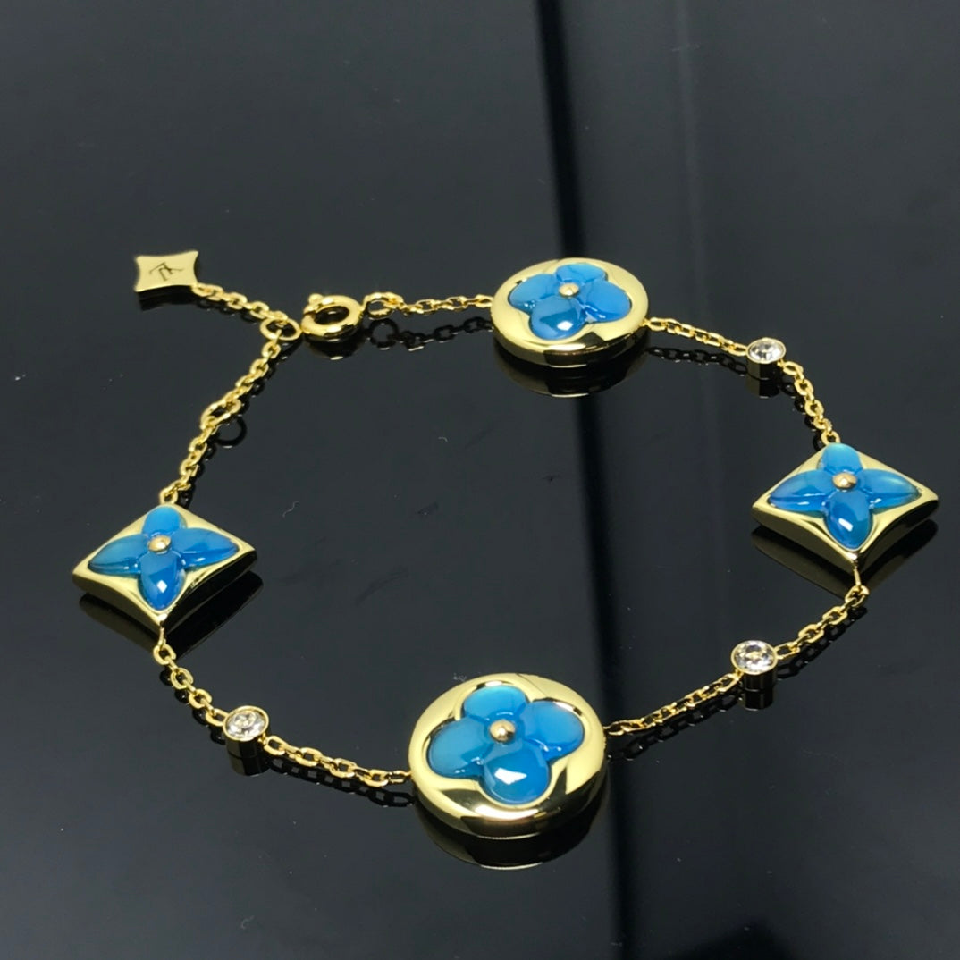 [Jesse jewelry]STAR AND SUN 4 MOTIF BLUE BRACELET