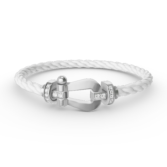 [Jesse jewelry]FORCE LARGE HORSESHOE HALF DIAMOND BRACELET SILVER