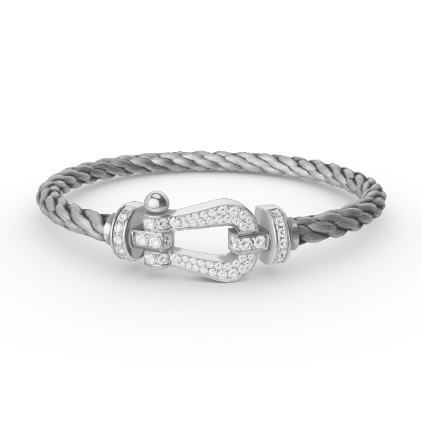 [Jesse jewelry]FORCE LARGE HORSESHOE FULL DIAMOND BRACELET SILVER