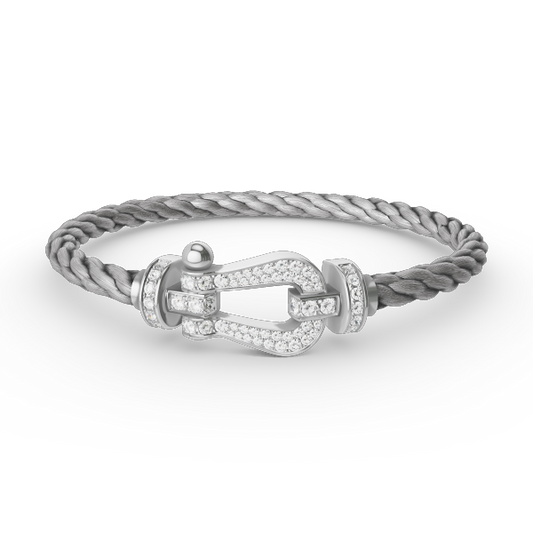 [Jesse jewelry]FORCE LARGE HORSESHOE FULL DIAMOND BRACELET SILVER